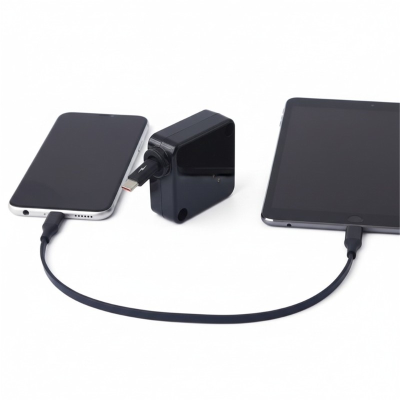GODD Một Tay Hoạt Động Cáp Co Giãn Loại C 100W Sạc Nhanh Mịn Nối Dài Cuộn Tự Động