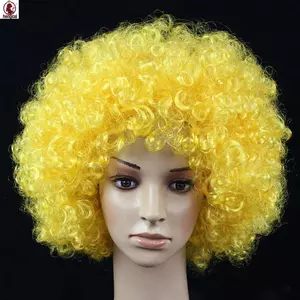 Tóc giả Afro puff nhiều màu sắc, phù hợp trang phục cosplay chú hề cho người lớn