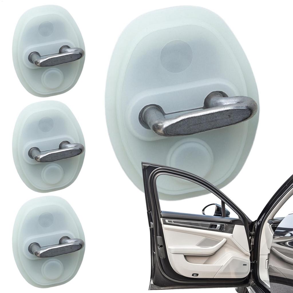 Car Door Strike Protector Car Door Lock Protective Cover Silicone Luminous Shock Absorption Pad for Most abrtedvn