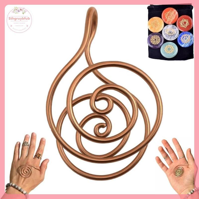 Vòng tay đồng handmade có thể điều chỉnh, phù hợp với năng lượng Reiki và xu hướng xoắn ốc