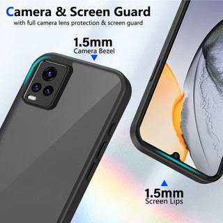 Dành Cho Vivo V20 / V21 / V21E 4G / 5G Ốp điện thoại Cứng Trong Suốt Da-Cảm Giác Mềm Khung TPU Chống Sốc Mỏng