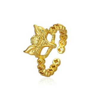Nhẫn Hồ Ly Đồng Tiền Có Thể Điều Chỉnh Mạ Vàng Tinh Tế Phong Cách Sang Nhẹ Dễ Phối Phù Hợp Nhiều Dáng Tay Thiết Kế Tinh