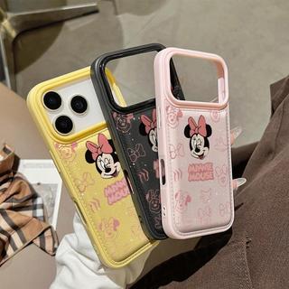 Hoạt Hình Dễ Thương Minne Chuột Đệm Không Khí Mềm Da PU Ốp Lưng Điện Thoại iPhone 17Promax 17Pro 12 13 14 15 16 Pro Max Chống Sốc Nam Nữ Vỏ Di Động