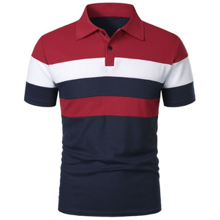 Áo Polo Nam Plus Size Short Sleeve Striped cổ tròn