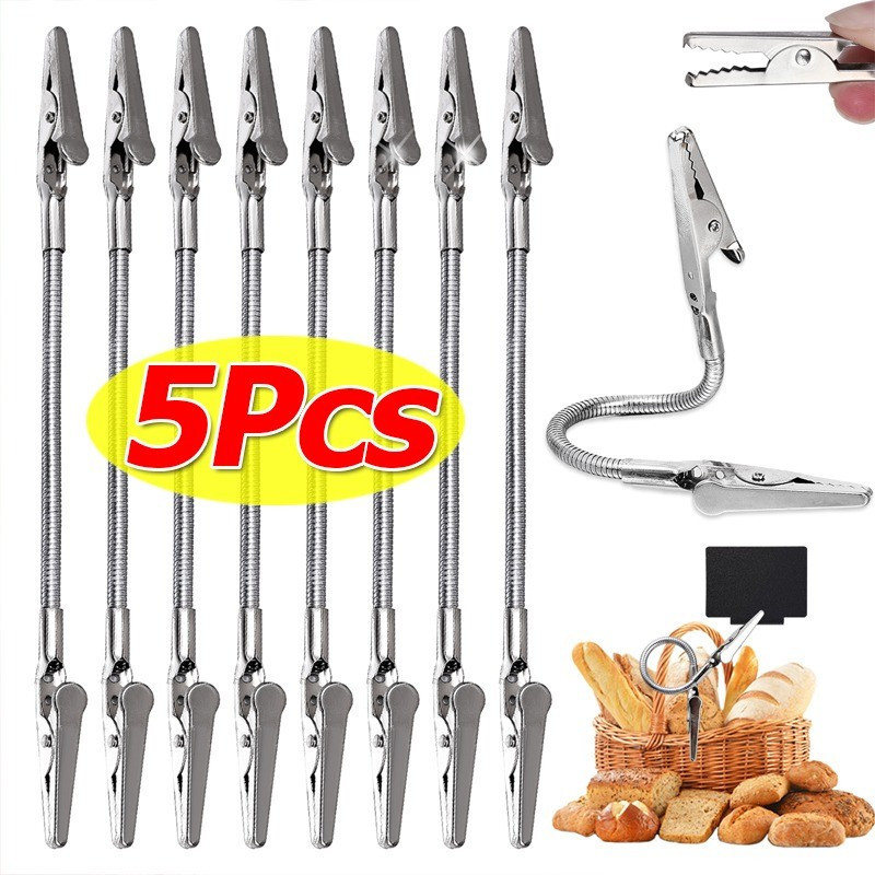 1 / 3 / 5 Chiếc Siêu Thị Ghi Chú Giá Thẻ Kẹp / Kẹp Cá Sấu Đầu Kép / Thẻ Ghi Nhớ Ảnh Giá Đỡ