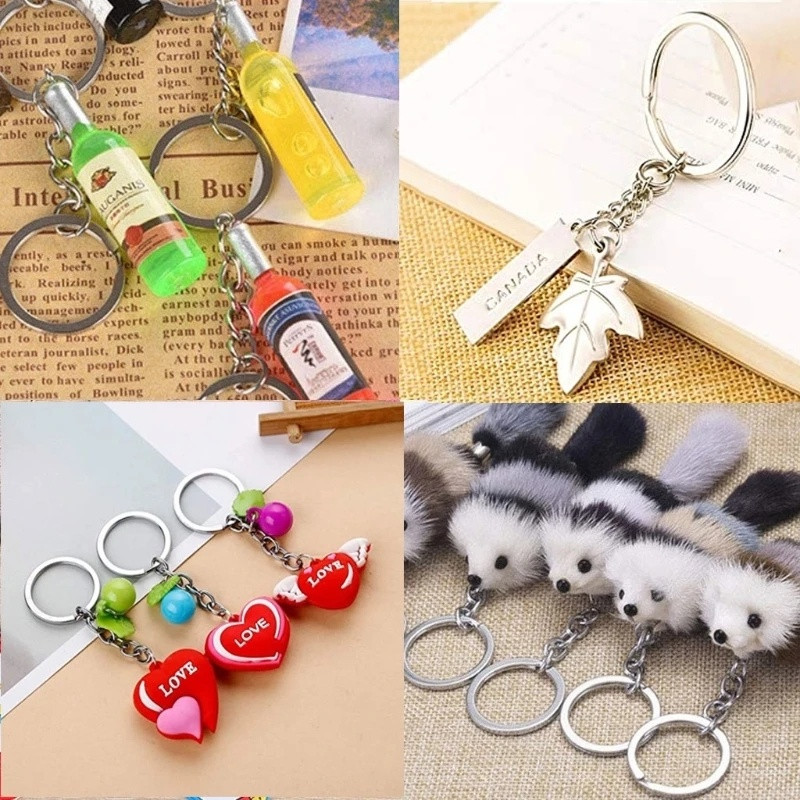 20 / 40 / 60 Chiếc Kim Loại Vít Chân Móc Khóa / Vòng Chia Móc Chìa Khóa Treo Mặt Dây Chuyền / DIY Túi Trang Sức Móc Chìa Khóa
