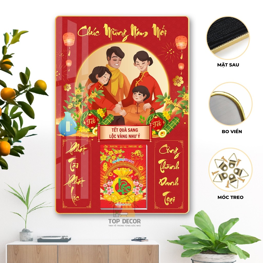 Lịch 2026 - Lốc lịch 10.3x14.3cm - 13x19cm lịch trung chữ số to, có ngày giờ hoàng đạo - Top Decor