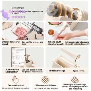 [Mystic] Máy nhồi xúc xích thủ công Máy xay thịt Máy làm đầy có ống đơn vị để sản xuất tại nhà [Mới]