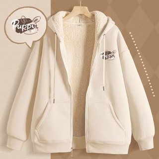 Áo nỉ nam lambswool phong cách Harajuku có mũ trùm đầu