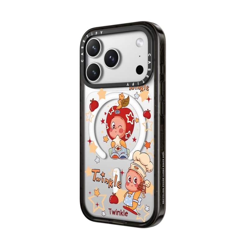 CASECASE X Twinkletwinkle Chef Black Edge Clear Hard Từ Hút Tác Động Cho Apple IPhone 12 13 14 15 16 17 Pro Max Air Plus Có Hộp