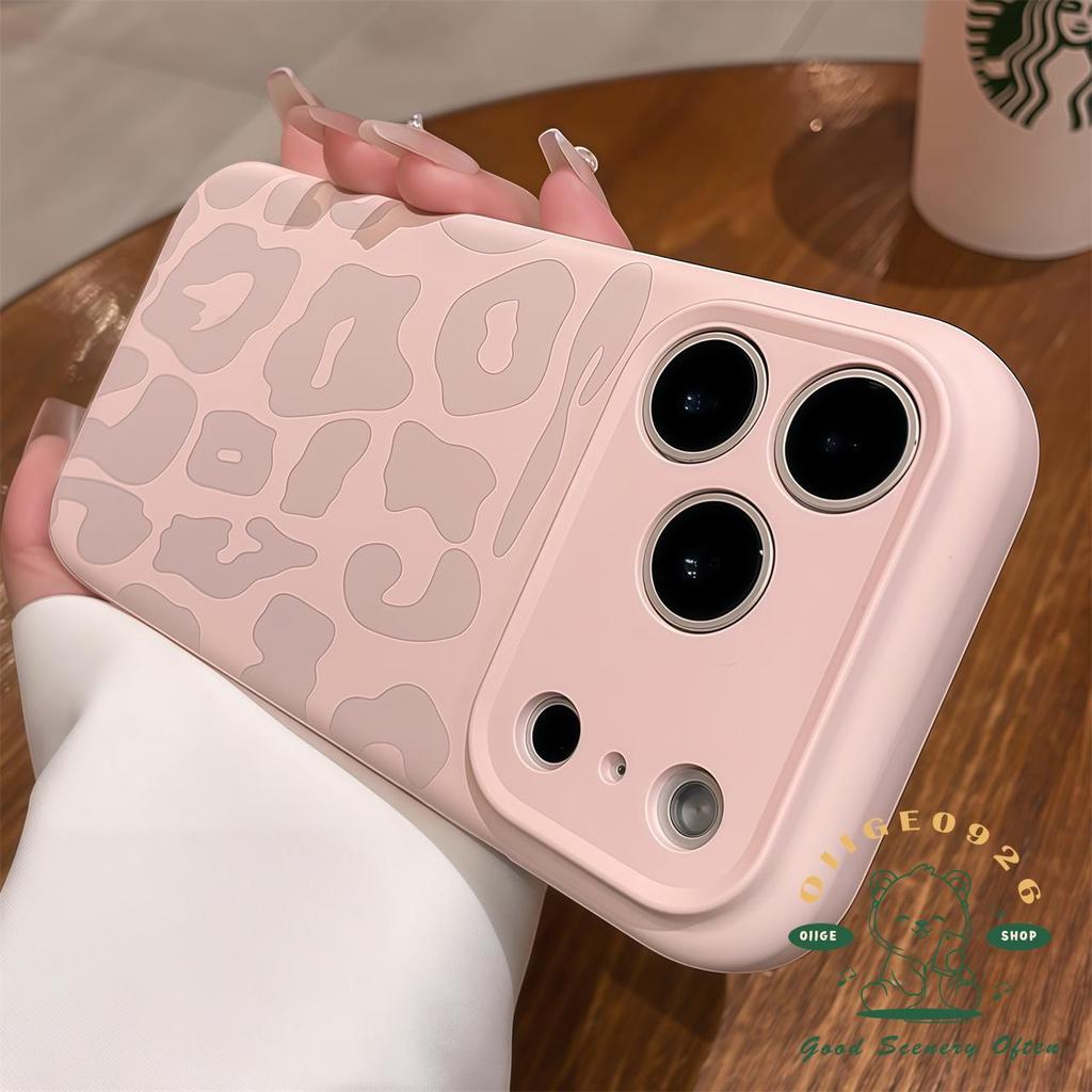 【 Ốp lưng iPhone17 】 Macaroon lỏng mờ in hình da báo Vỏ điện thoại iphone17 Pro Max 16 cho vỏ iPhone Vỏ mềm silicon TPU chống sốc