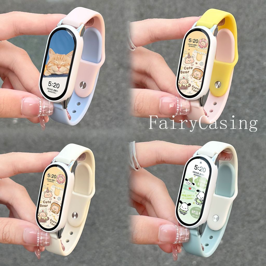 Dây đeo đồng hồ silicon thể thao màu sắc Dopamine cho Xiao Mi Band 10 9 8 7 Pro 6 5 4 3 Vòng đeo tay cho Redmi Watch 6 5 4 Dây đeo