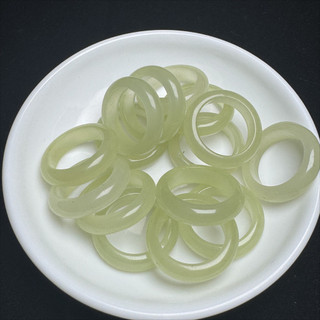 Hetian Ngọc Vàng Miệng Nhẫn Đuôi 23mm x 18mm - Phụ Kiện Tự Làm