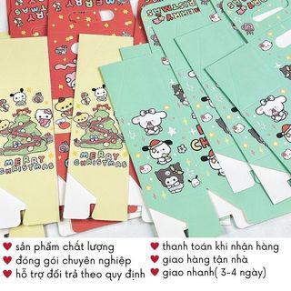 Túi Đựng Quà Gift Cute Dạng Giấy Giáng Sinh Noel Có Quai Xách Hoạ Tiết Timo GQ67
