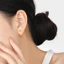 Bông tai hình chữ U thiết kế trái tim mạ vàng 18K, thời trang nữ độc đáo