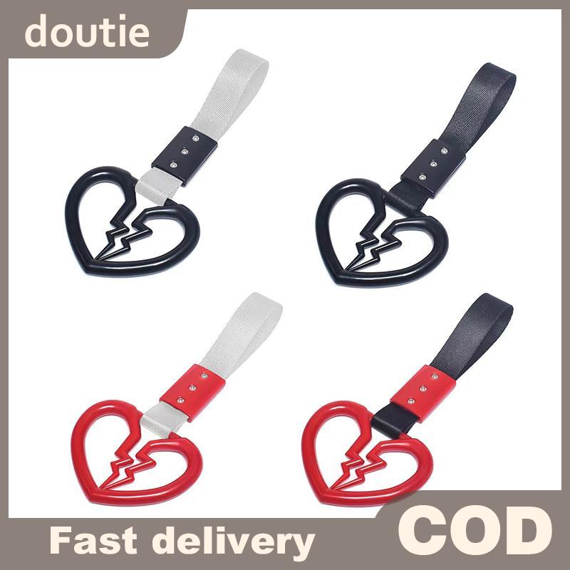 Doutie Dễ Thương Vỡ Hình Trái Tim Xe Chống Tĩnh Điện Dây Đeo Trang Trí Vòng Cảnh Báo Tàu Điện Ngầm Xe Buýt Tay Cầm Xe Phía Sau Trước Ốp Lưng Cảnh Báo Vòng VN