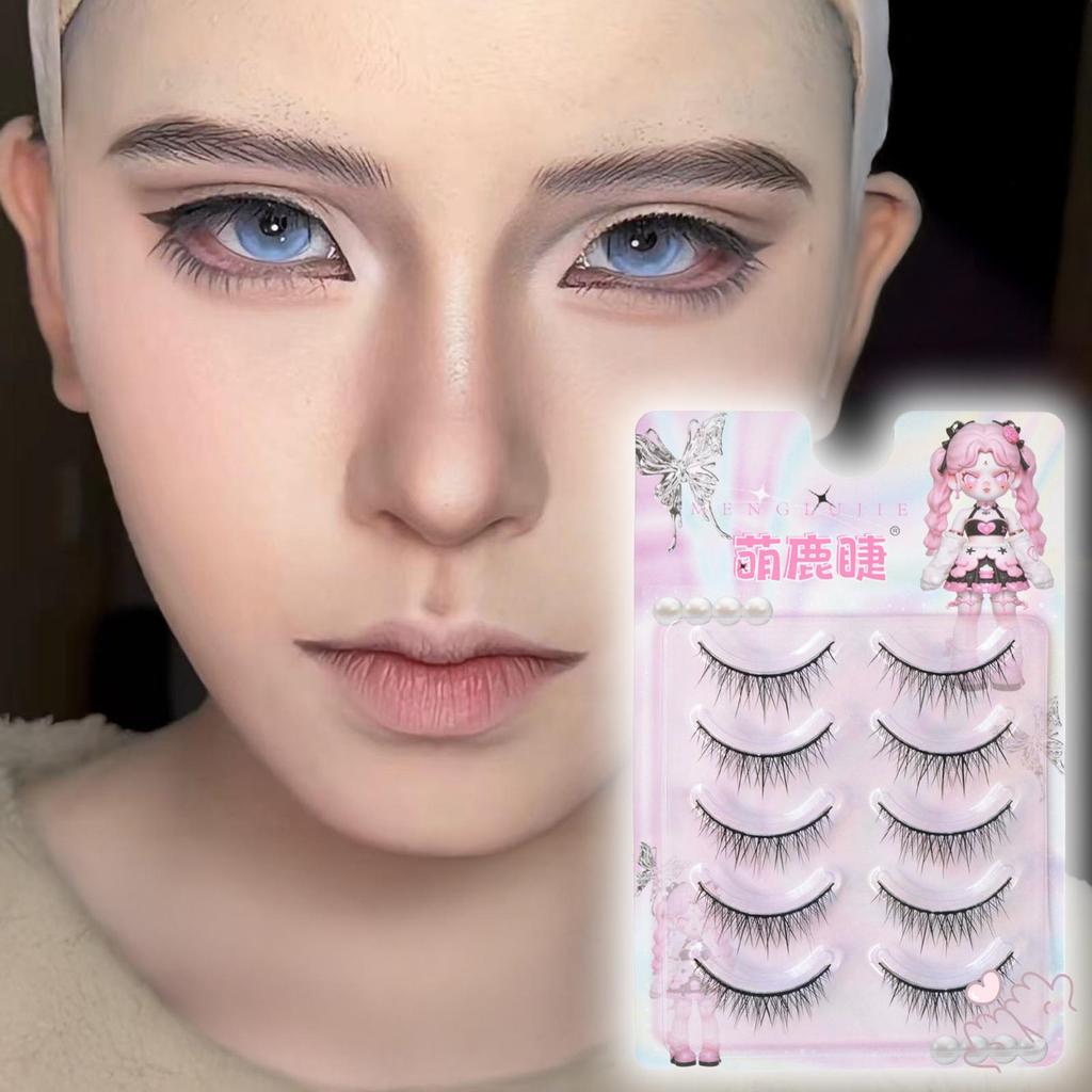 5 Cặp Lông Mi Giả Có Thân Cứng Cho Bé Đôi Mắt Tác Dụng Tự Nhiên COS Trang Điểm