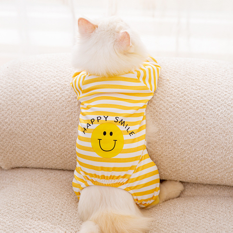 【Ready Stock】 Autumn and Winter Cat Warm Pajamas Cute Wind Four Feet Air Conditioning Clothes Kittens Puppy Dog Teddy Pet Cat Clothes KNqA