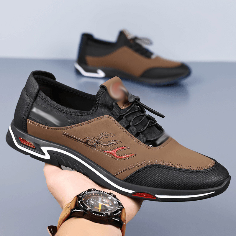 Giày Nam Đế Mềm Mùa Xuân Hợp Thời Trang Giày Da Anh Giày Slip-On Giày Da Nam G6ZT