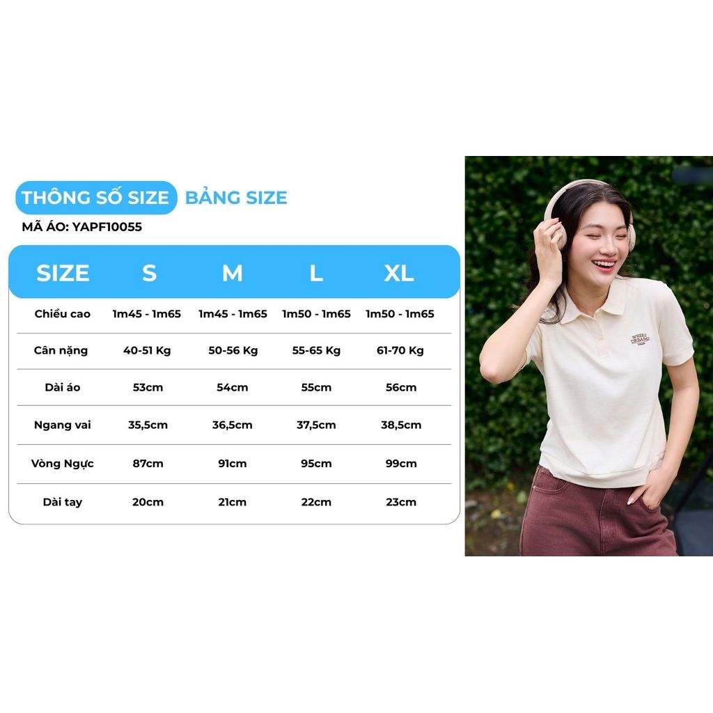 Áo Polo Nữ GUMAC Form Suông Regular Cách Điệu Thêu Chữ Cơ Bản Trẻ Trung YAPF10055