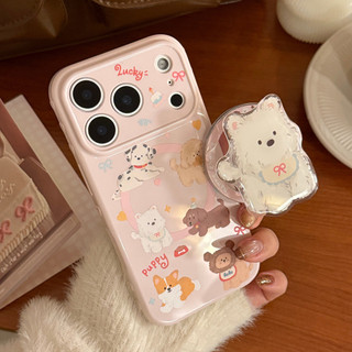 [Sheren] Ốp điện thoại hình chú chó con hoạt hình phong cách Hàn Quốc Thích hợp cho i17 16 15 14 13 12 11 pro max Vỏ bảo vệ chống sốc