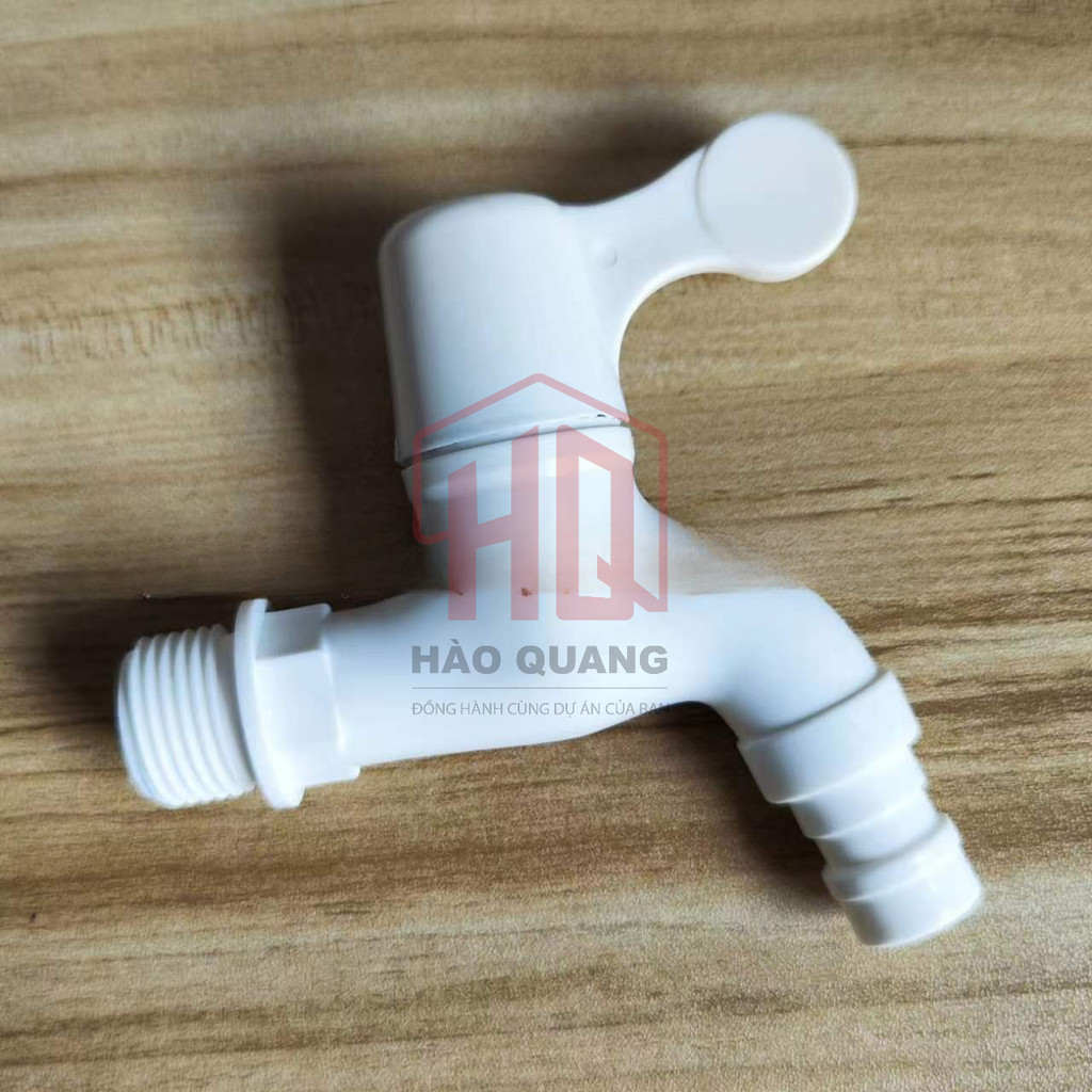 Combo 5 Vòi Nước Nhựa Trắng Phi 21 – Phi 27 | Vòi Hồ, Vòi Sân Vườn, Vòi Máy Giặt – Lắp Nhanh, Bền, Không Rò