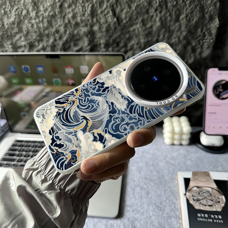 Ốp điện thoại mờ cứng The Great Wave off Kanagawa cho Vivo X300 Pro X200 Ultra X200 Pro X100S Pro X200S X100s X100 Pro X90 X80 X70 Vỏ Vivo chống sốc