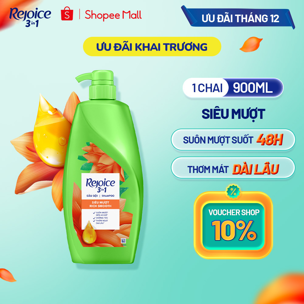 [REJOICE] Dầu Gội REJOICE Siêu Mượt - Siêu Mềm Mượt Chai 900ML
