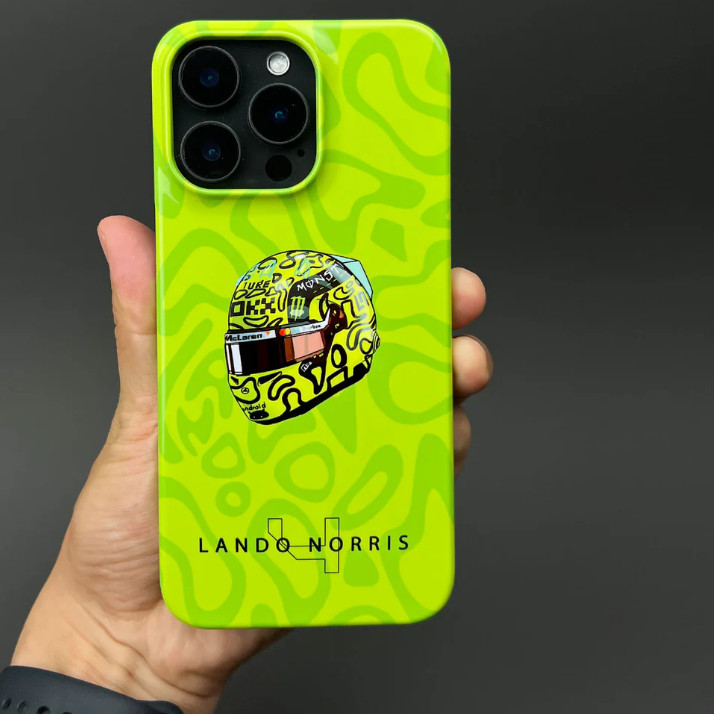 Ốp Điện Thoại Mũ Bảo Hiểm Lando Norris 2025 Thích Hợp Cho iPhone17 16PM 15ProMax 11Pro 12MINI SAMSUNG S22 / 23 / 24 / 25 13plus 7 / 8 SE XS XR 2in1 Vỏ Bóng