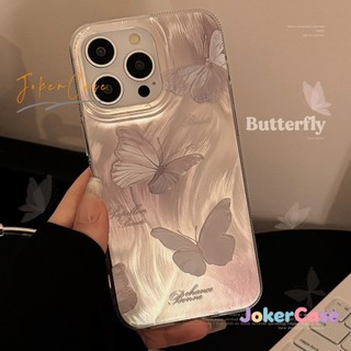 Ốp Lưng Cho iPhone 11 13 17 16 15 14 12 Pro Max XR X XS Max 14 16 8 7 Plus SE2020 Air Túi mềm hình bướm óng ánh lông vũ