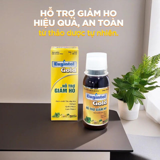 Siro Ho Thảo Dược Giúp Bổ Phế, Giảm Ho, Giảm Đau Họng, Khàn Tiếng, Eugintol Gold (Chai 100ml)