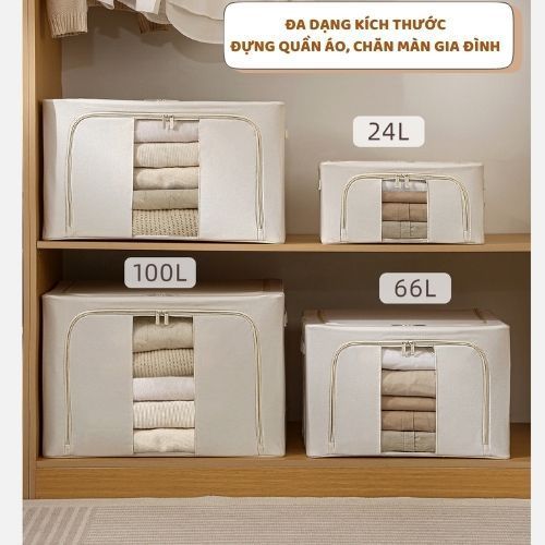 Hộp Vải Khung Thép Đựng Quần Áo ENODA HOME Gấp Gọn Đa Năng, Hộp Đựng Đồ Vải Oxford Dung Tích Lớn HV027