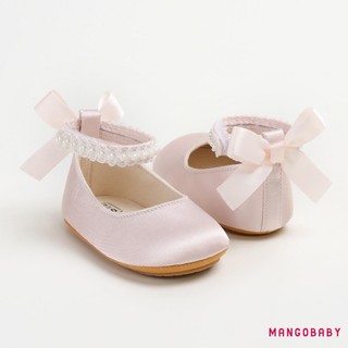 MG-Baby Girls Mary Jane Flats Ngọc Trai Dễ Thương Trẻ Sơ Sinh Giày Cưới Chống Trượt Sơ Sinh Cũi Giày