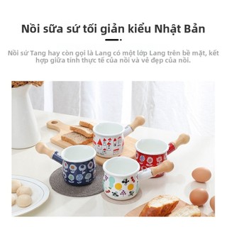 10cm Mini Đôi Miệng Đơn Tay Cầm Nồi Sữa Men Nồi Sữa Nhỏ Nồi Mì Ăn Liền Tay Cầm Đơn Thực Phẩm Cho Bé Nồi Gia Đình A9AS