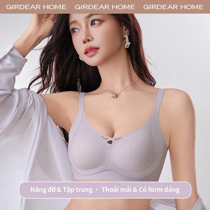 Girderear Home Wireless Bra áo ngực không dây hở lưng thoáng khí áo lót cho Nữ - Siêu Mỏng, Nâng Ngực và Chống Chảy Xệ,GH37