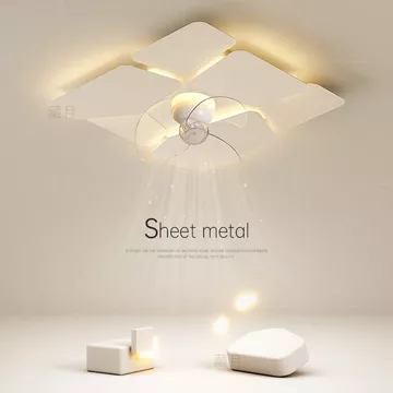 Đèn quạt vuông chủ phòng ngủ đèn hình học đèn trần nhà hàng đèn phòng ăn đèn mới đèn phòng khách đèn