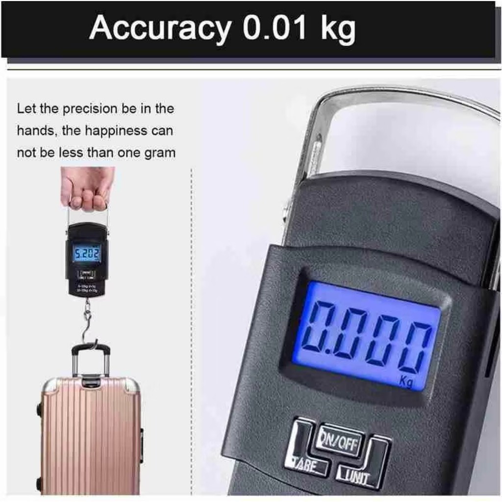 Cân điện tử mini cầm tay 50kg – thiết kế gọn, màn hình LCD, độ chính xác cao, đa năng tiện lợi