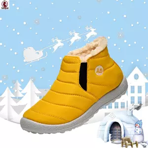 Unisex Cotton Boots Mùa Đông Boot Lông Ấm Lót Giày Tập Đi Cho Bé Đi Bộ Đường Dài