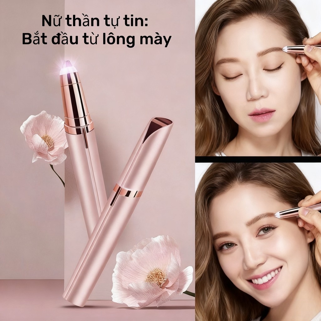 Bút tỉa mày, kẻ mày sạc 360° đa năng – làm đẹp chị em, dễ tạo dáng mày, tiện dùng daily.