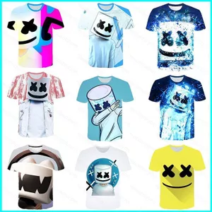 Áo Thun cosplay GN DJ Marshmello croptop tay ngắn, phù hợp mọi kích cỡ, lý tưởng cho Halloween và hàng ngày