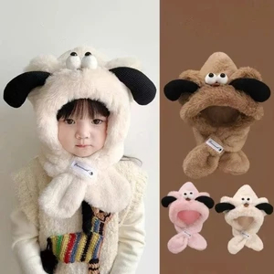 Mũ len trẻ em Nón mùa đông cho bé kèm khăn 2in1 tai cún ấm áp [1-5 tuổi]