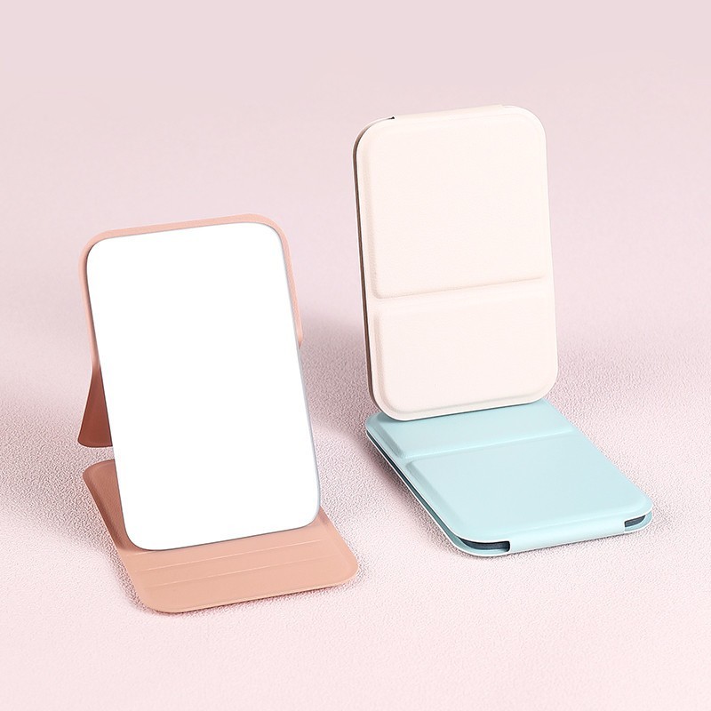 Gương Trang Điểm Gấp Gọn Cho Nữ, Gương Bọc Da Cao Cấp, Gương Bỏ Túi Mini