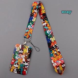Dây đeo cổ thẻ ID WOAY, Dây đeo cổ có thể điều chỉnh độ dài Dây treo DIY, Dây đeo điện thoại tập thể dục đa năng dành cho mèo đen di động