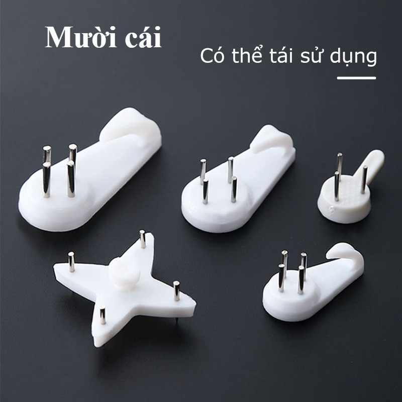 Mười cái Đinh ba chân, đinh treo ảnh, đinh đóng tường không cần khoan tường (nhiều cỡ) FE123