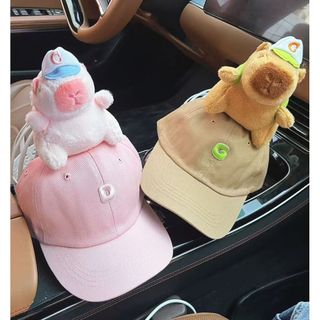 Mũ bóng chày Capybara – Mẫu mũ đôi cha mẹ & bé, chất cotton thoáng khí, che nắng mùa xuân