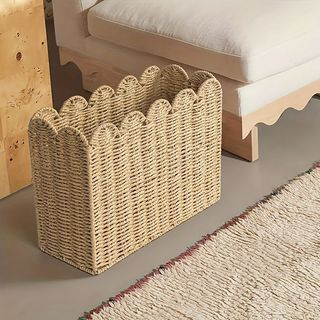 Retro Thanh Lịch Phong Cách Trường Dây Giấy Dệt Giỏ Chứa Thích Hợp Cho Gia Đình Phòng Khách Phòng Ngủ Để Bàn Sách Tạp Chí Giỏ Sắp Xếp Chuyên Dụng