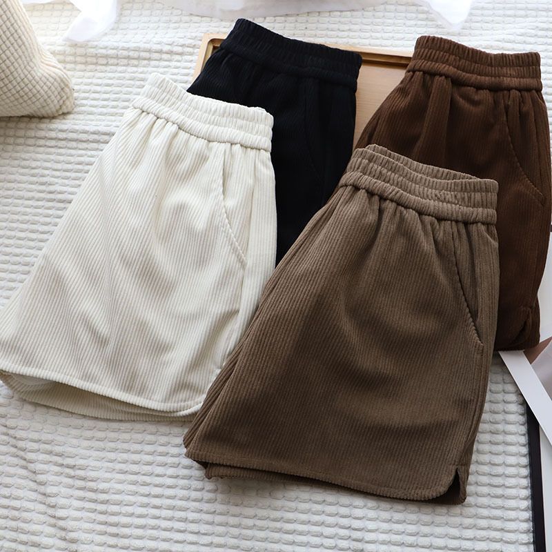 Milyfashion   Mùa thu đông  Mẫu mới  Quần short lông vũ  Cao gót  Thoáng mát  Mặc ngoài  Rộng  Casual