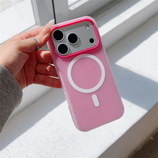 Vỏ từ tính màu kẹo hồng xanh hồng HỒNG cho IPhone 17 16 15 14 13 12 11 16e Air Pro Max X XS XR XSMAX 7 8 + Plus SE 2020 2022 Vỏ màu cam kẹo GDKK