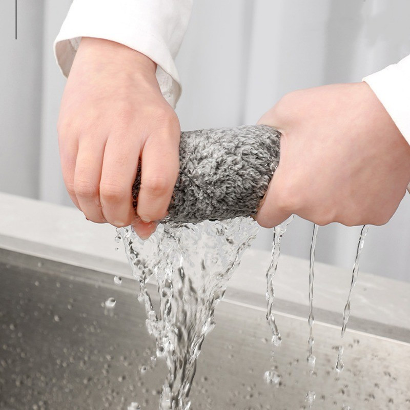 5 / 10 / 15 Khăn Than Tre Microfiber / Khăn Lau Dầu Chống Dính Dày