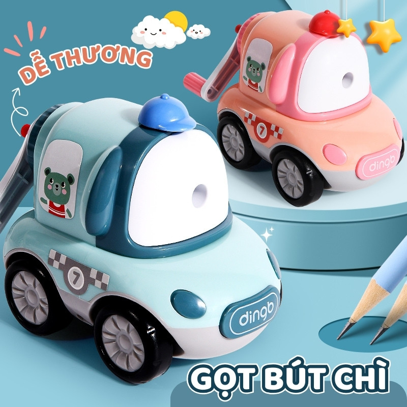Gọt bút chì tự động kiểu dáng phương tiện vui nhộn, đồ chuốt bút chì đa năng chất lượng cho bé sáng tạo